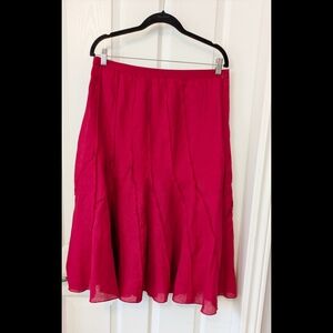 SPANNER Linen Red A-Line Skirt